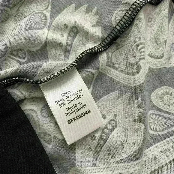 41 Hawthorn Luzia Womens Long Sleeve Black White Pattern Midi Dress Size Large - Picture 9 of 9